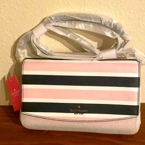 Kate Spade-Black Multi- Laurel way Celebr Stripe Purse- Brand New w/tags